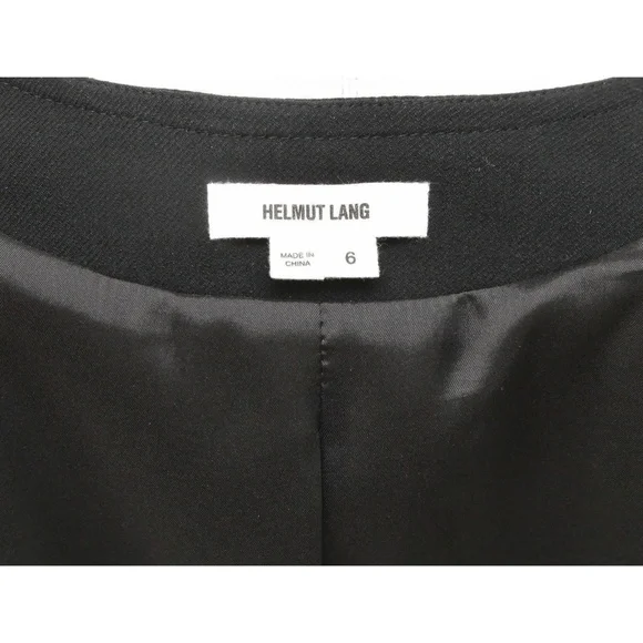 HELMUT LANG Jacket Black Blazer Coat Long Sleeve Hook and Eye Closure Sz 6 - Picture 6 of 6